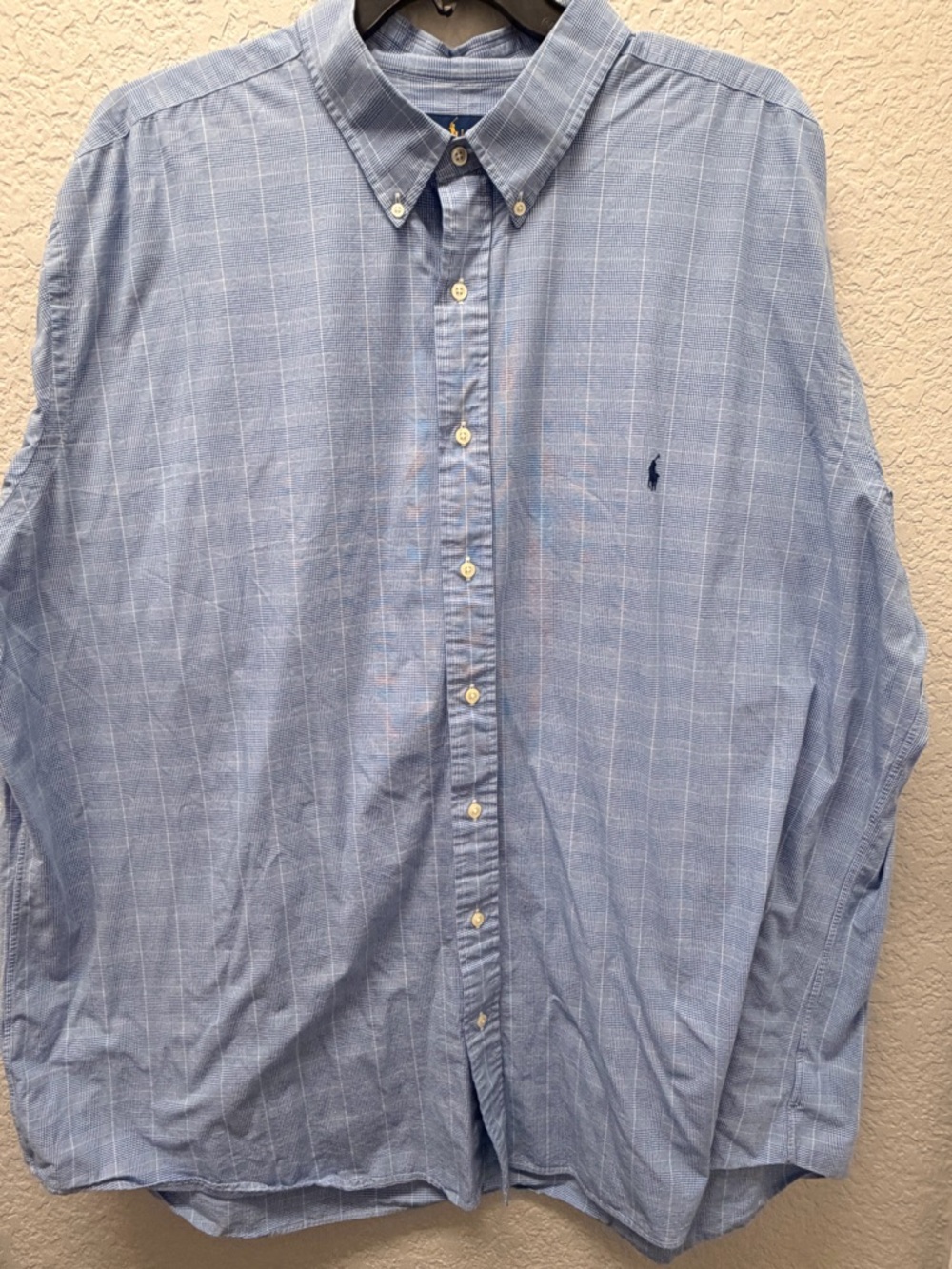 Ralph Lauren Blue Windowpane Button-Down Shirt